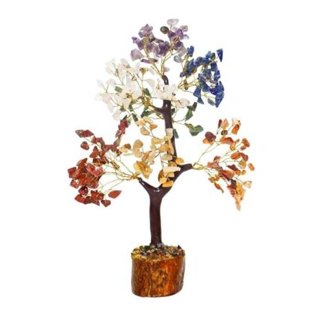 Crystal Tree Good Luck Showpiece for Home Decor Items Crystals Gemstones Bonsai Money Tree for Good Luck, Decoration Gift Item (Seven Chakra)